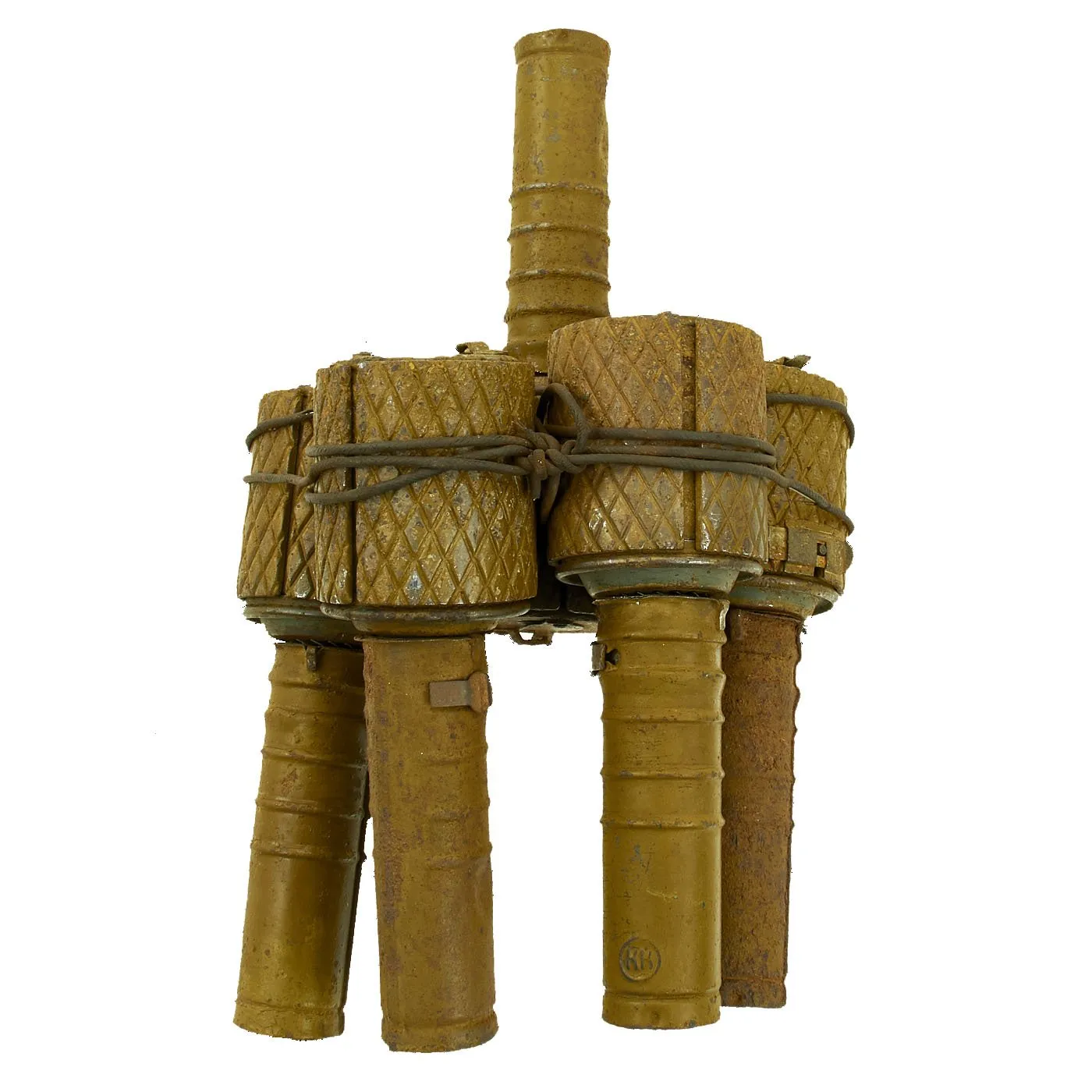 Original WWII Soviet Russian Anti-tank Bundle of 5 RGD-33 Inert Stick Grenades with Fragmentation Sleeves