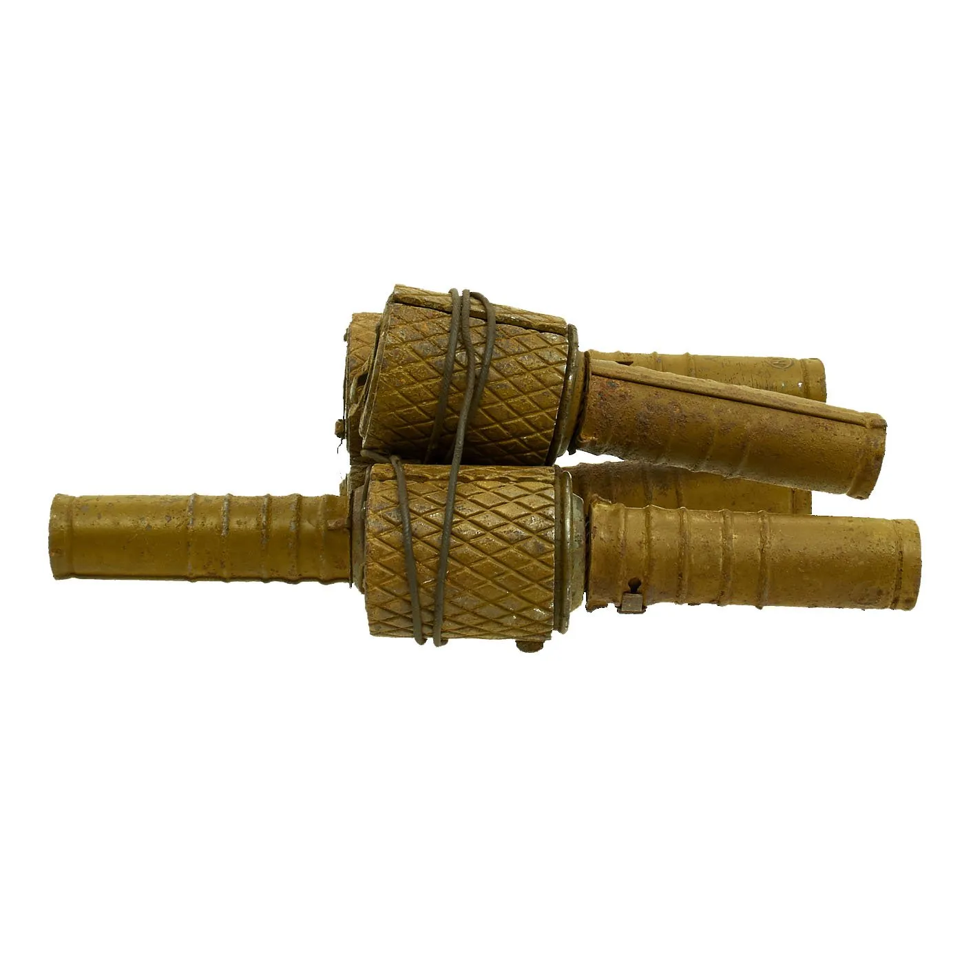 Original WWII Soviet Russian Anti-tank Bundle of 5 RGD-33 Inert Stick Grenades with Fragmentation Sleeves
