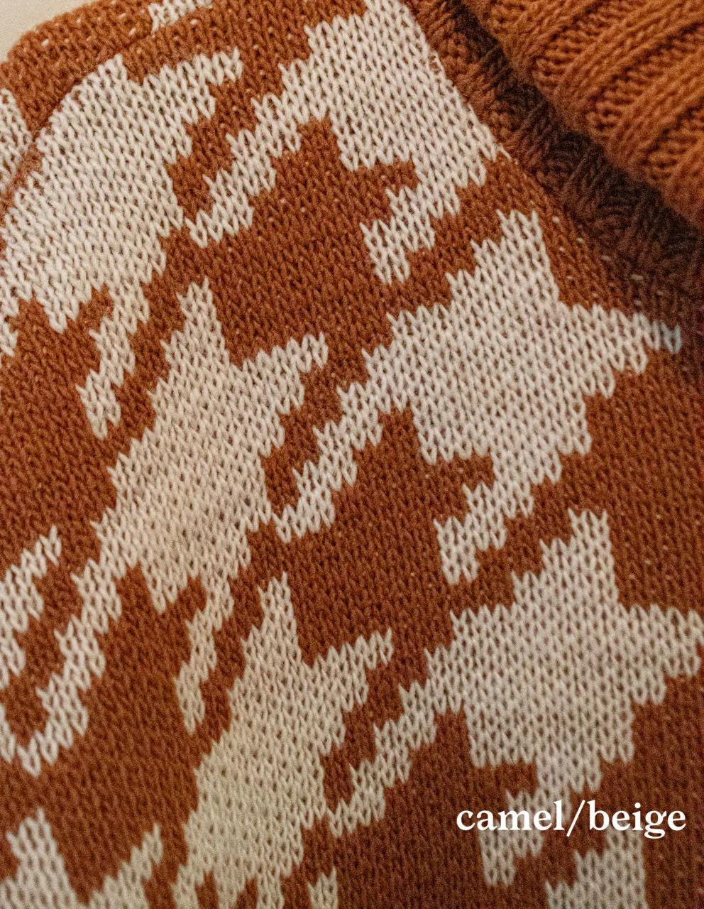 Oversized pied de poule sweater