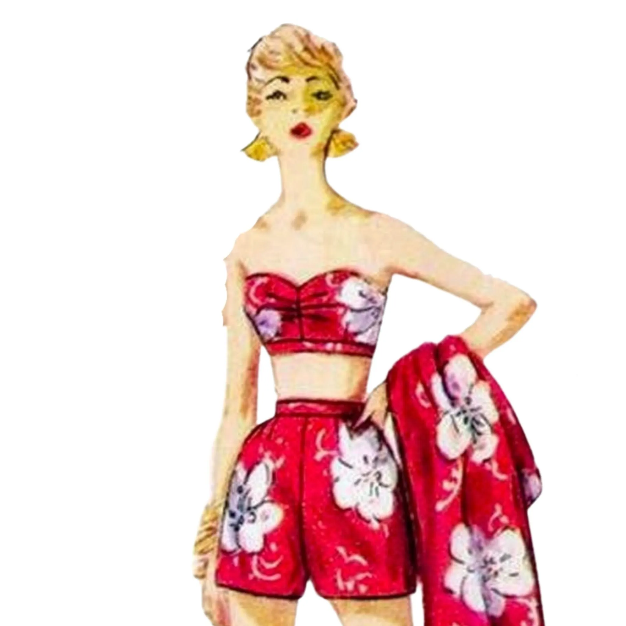 PDF - Vintage 1950s Pattern – Sarong Dress, Jacket, Bra & Shorts -  Bust 36” (91.4cm) - Download