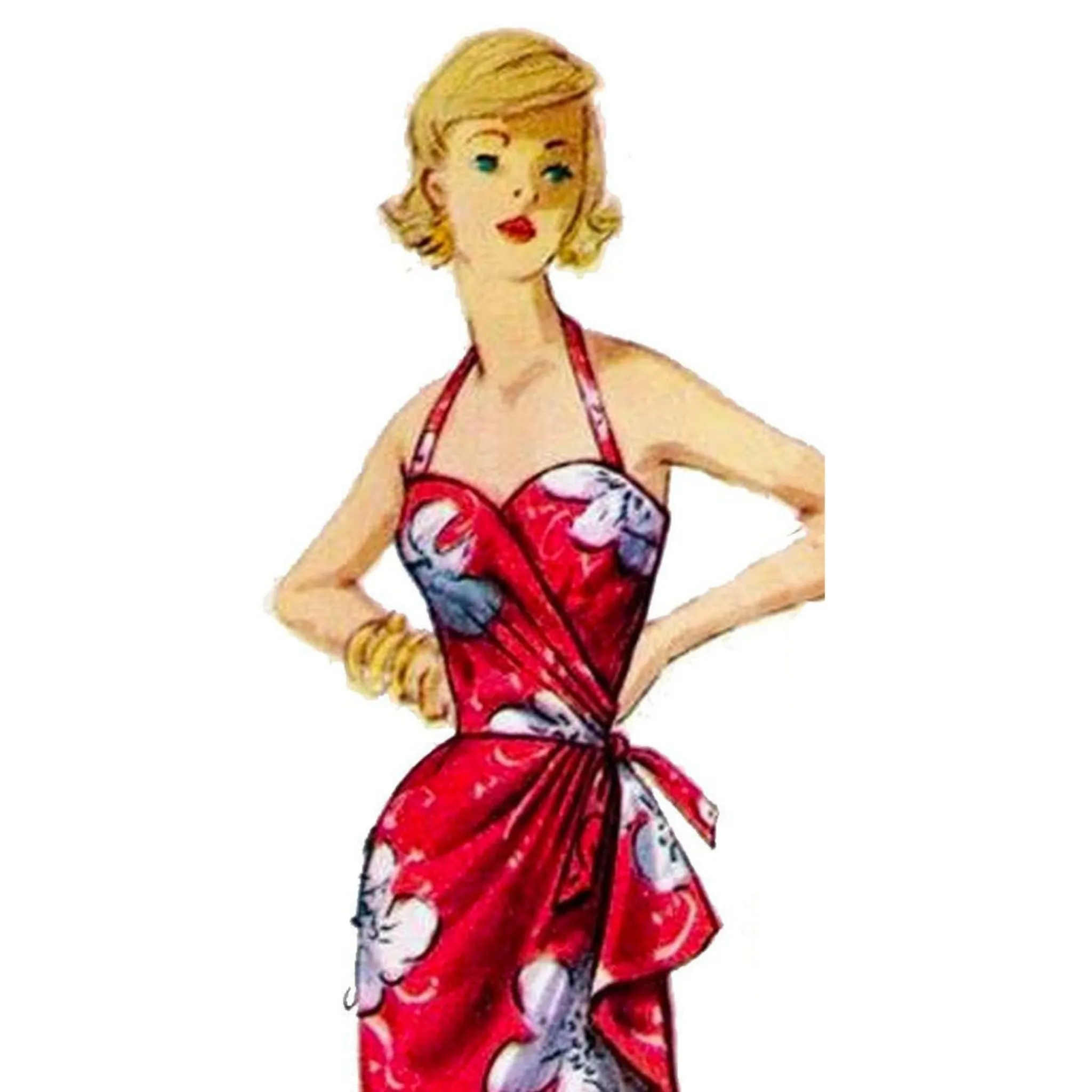 PDF - Vintage 1950s Pattern – Sarong Dress, Jacket, Bra & Shorts -  Bust 36” (91.4cm) - Download