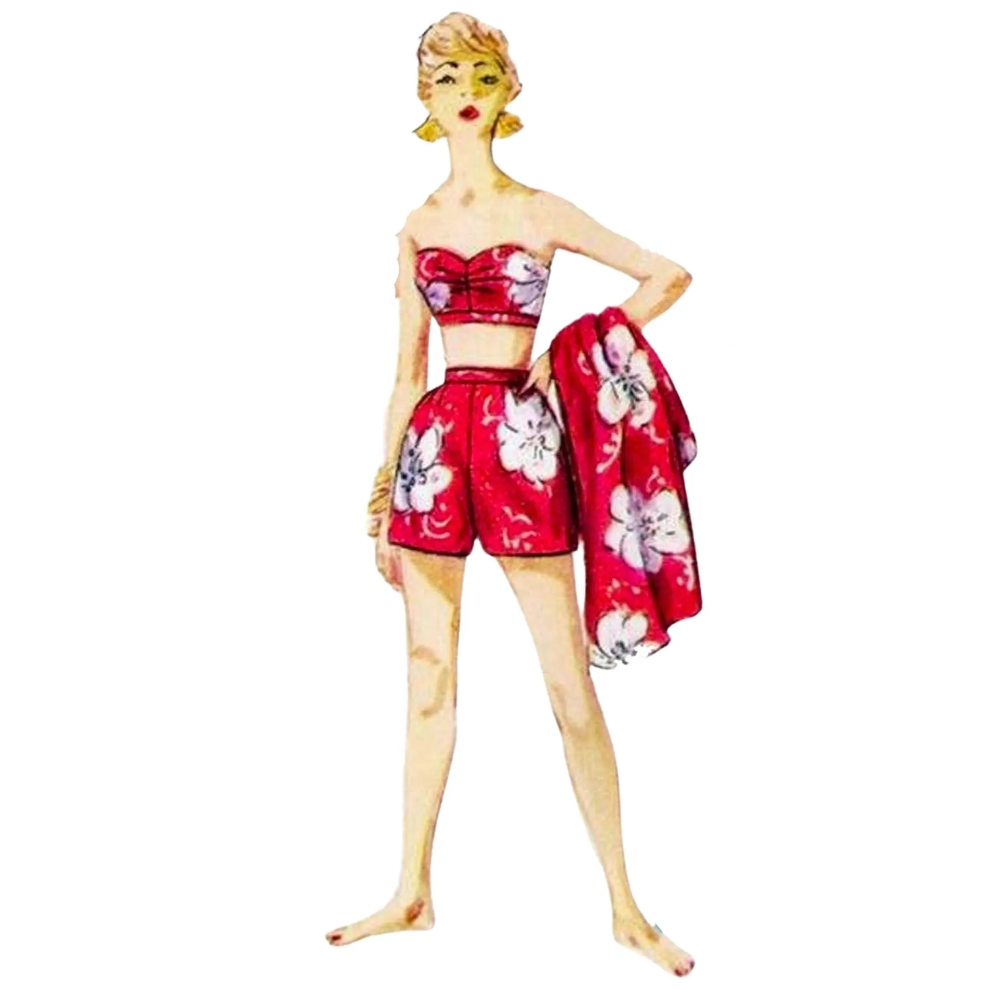 PDF - Vintage 1950s Pattern – Sarong Dress, Jacket, Bra & Shorts -  Bust 36” (91.4cm) - Download