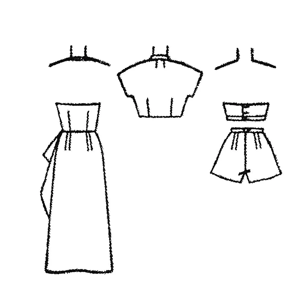 PDF - Vintage 1950s Pattern – Sarong Dress, Jacket, Bra & Shorts -  Bust 36” (91.4cm) - Download