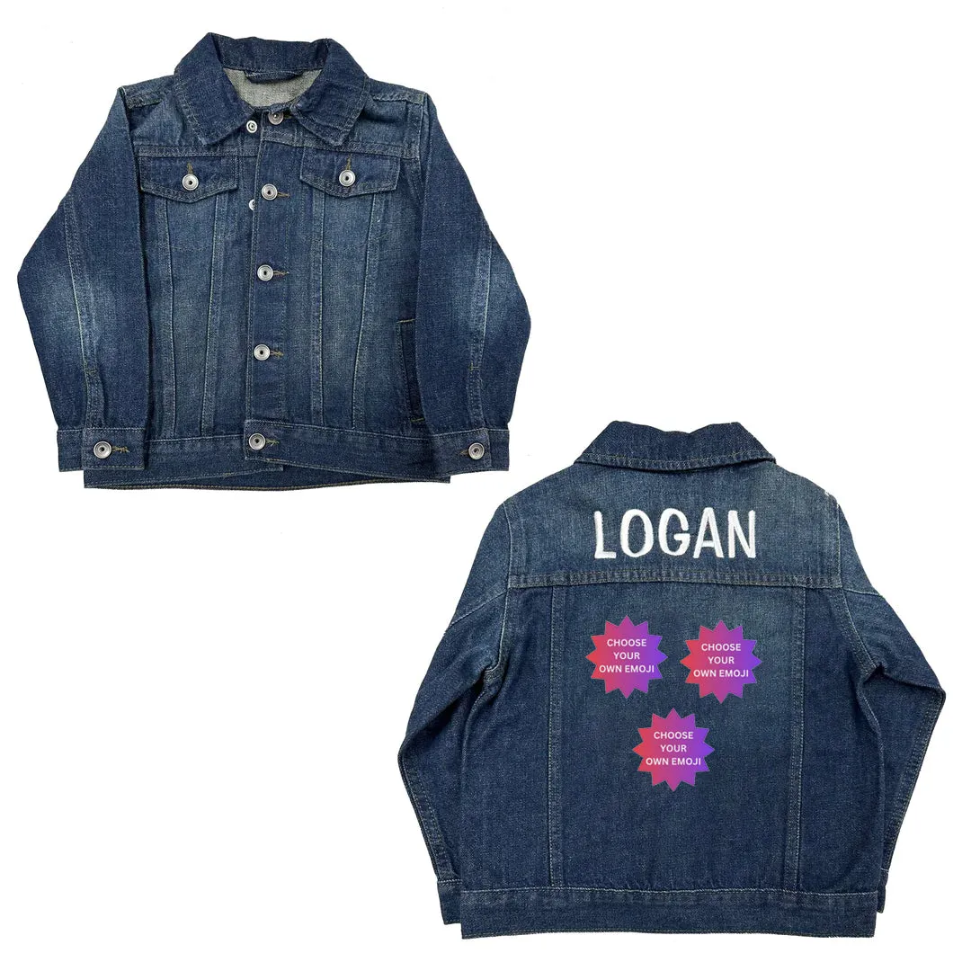 Personalized Choose Your Own Emoji Unisex Denim Jacket