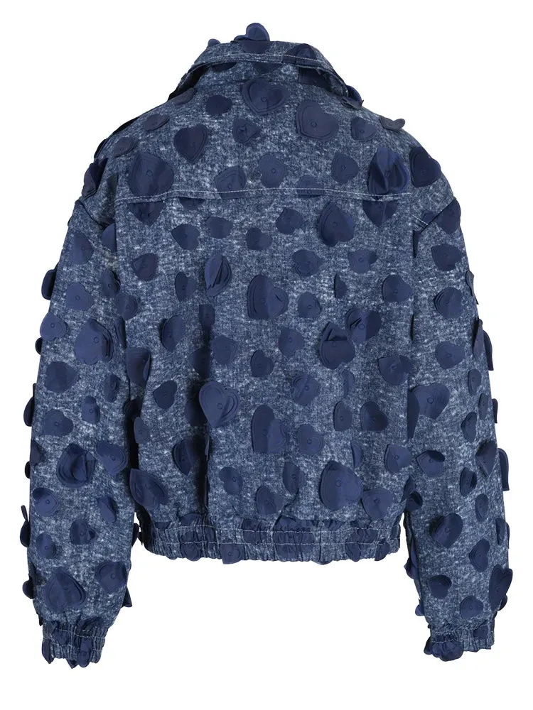 Pre Order:  Jacquard 3D Love Big Denim Jacket