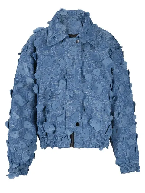 Pre Order:  Jacquard 3D Love Big Denim Jacket