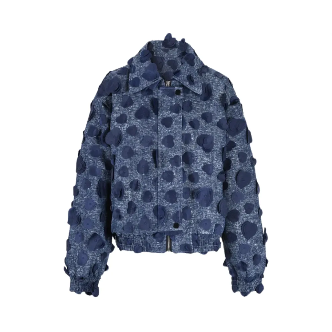 Pre Order:  Jacquard 3D Love Big Denim Jacket