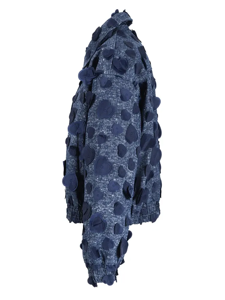 Pre Order:  Jacquard 3D Love Big Denim Jacket