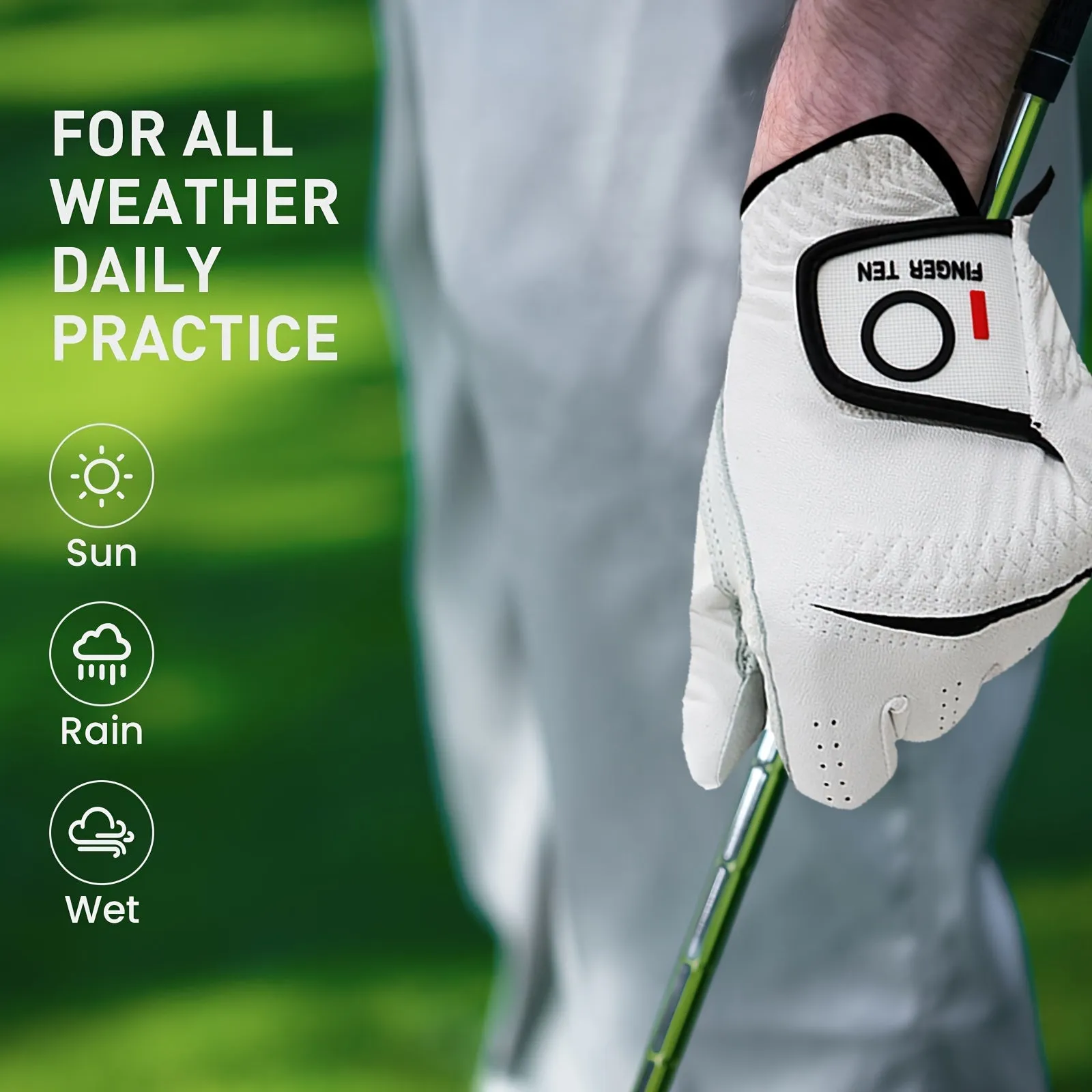 Premium PU Leather Golf Glove for Men All Weather Grip