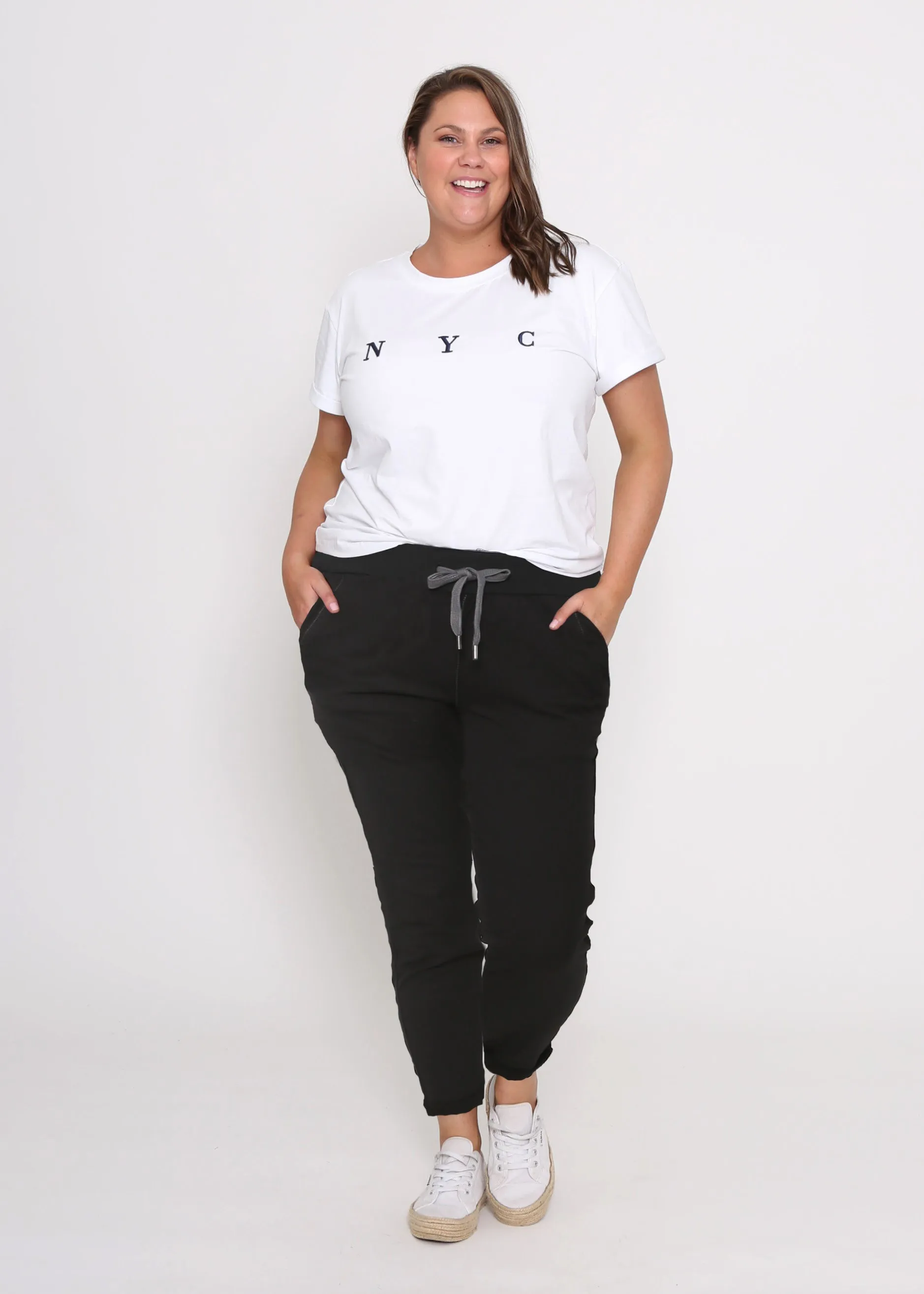 Riley Denim Joggers - Black