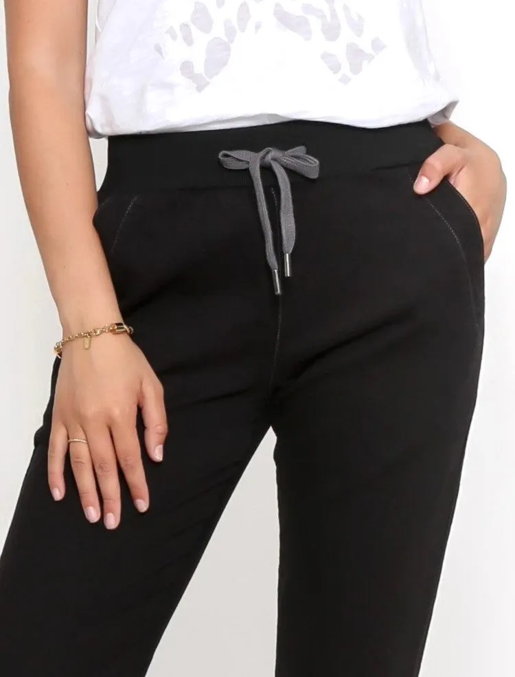Riley Denim Joggers - Black