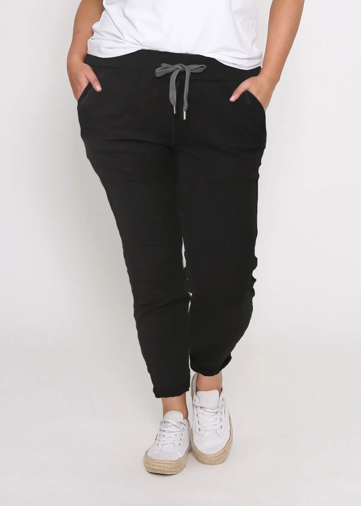 Riley Denim Joggers - Black