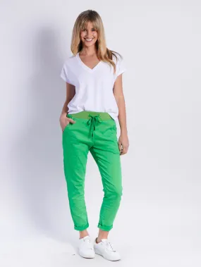 Riley Denim Joggers - Green