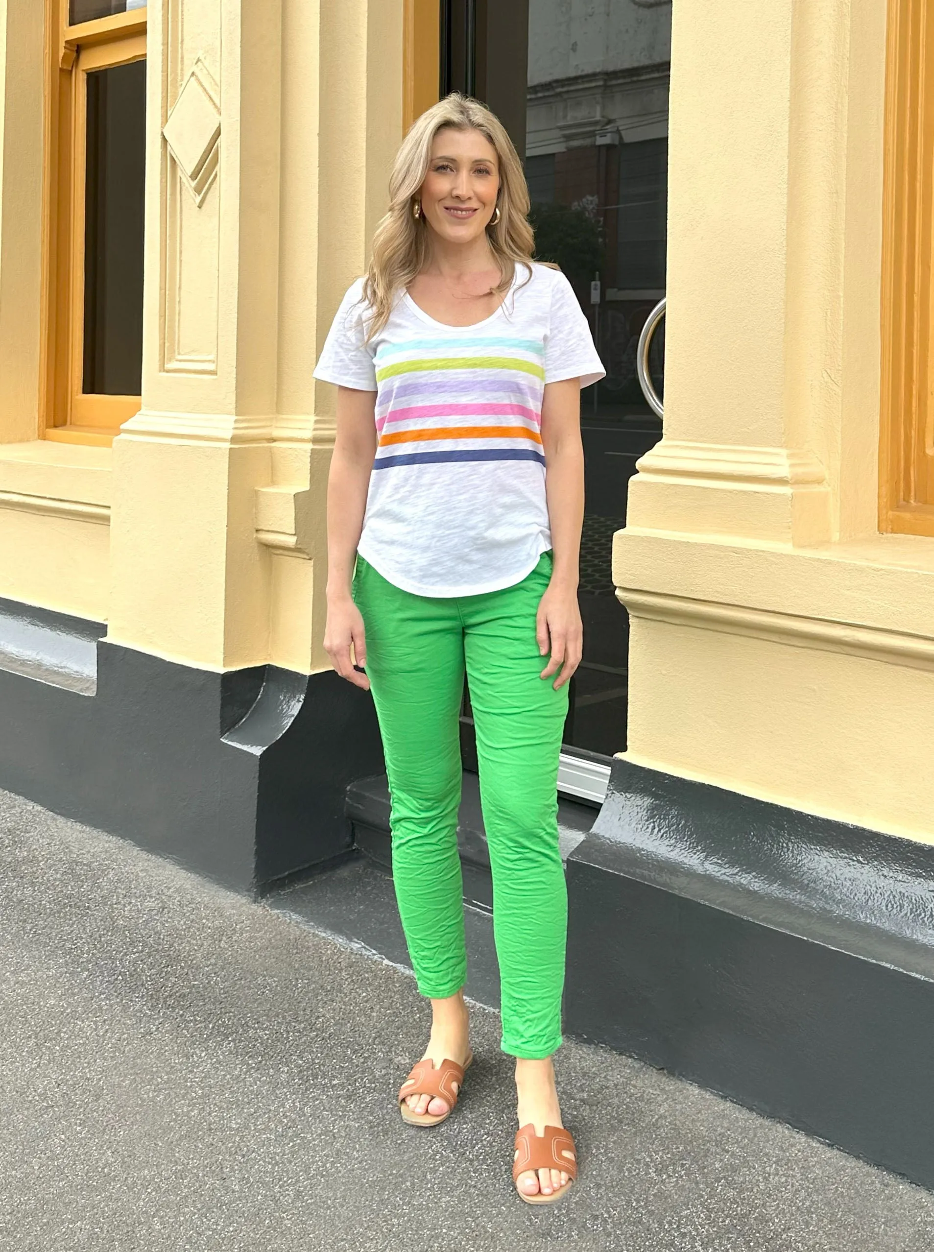Riley Denim Joggers - Green