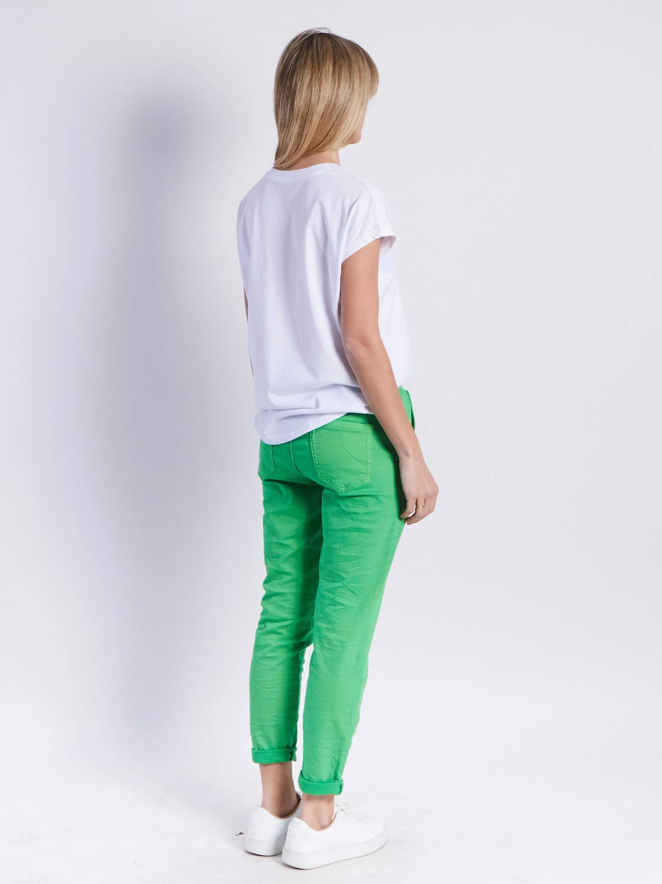 Riley Denim Joggers - Green