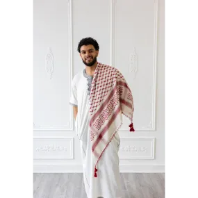 Ruby Red and White Imamah
