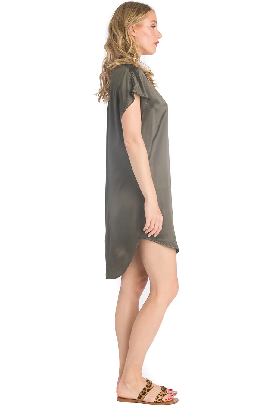 Satin Short Sleeve Slip Tunic