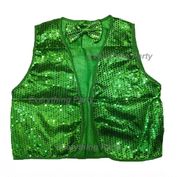 Sequin Vest with Bow Tie - Green