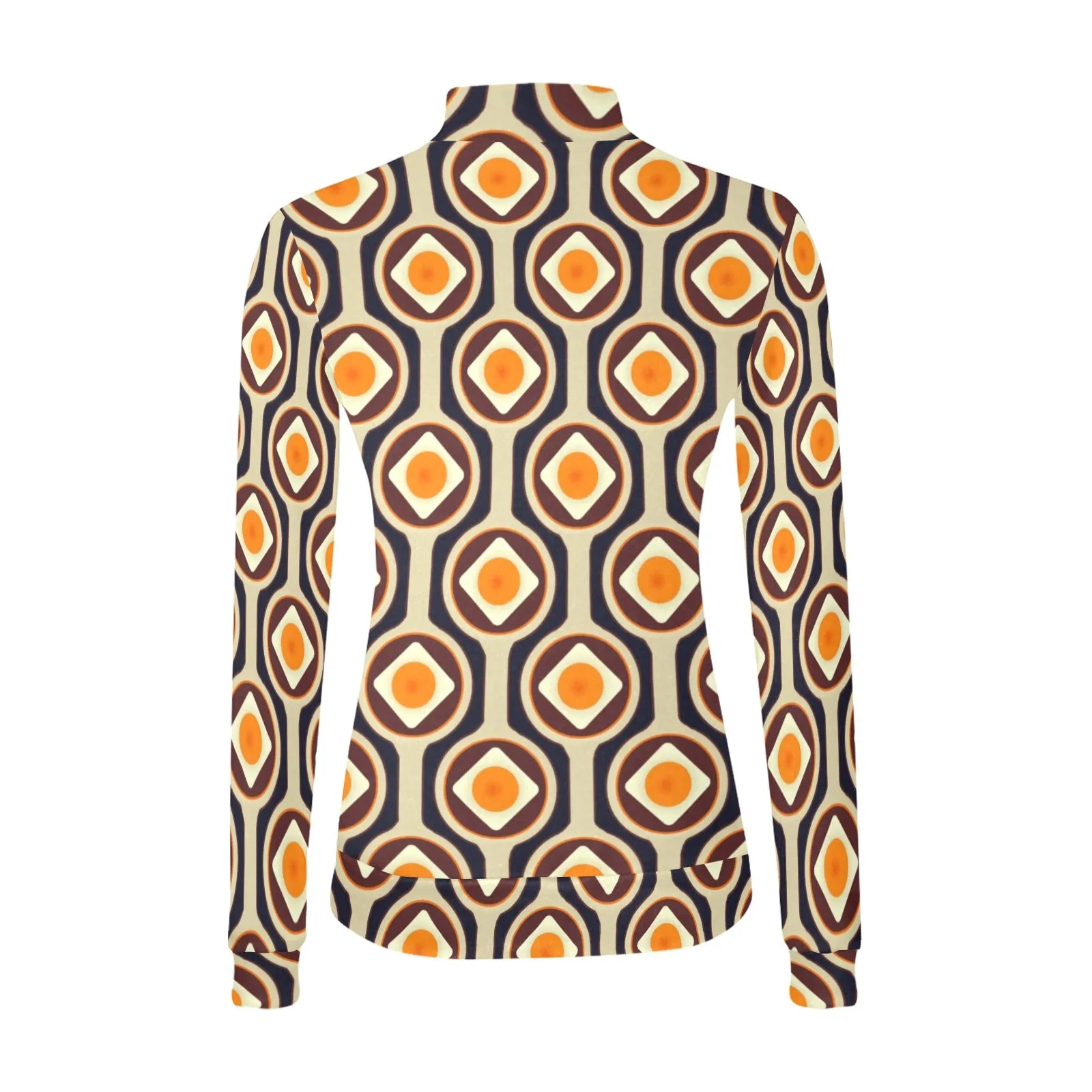 seventies dress Women's All Over Print Mock Neck Sweatshirt (Model H43)