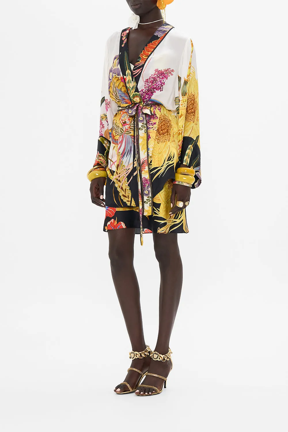 SHORT KIMONO WRAP SUNFLOWERS ON MY MIND