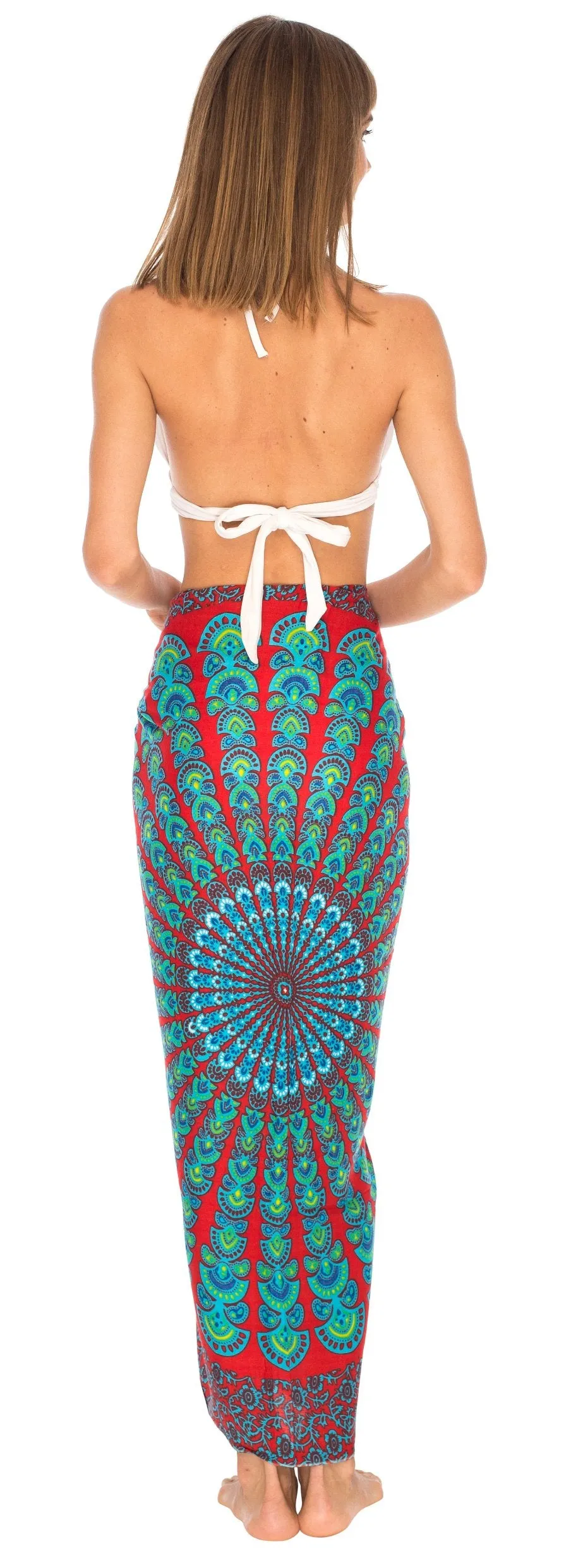 SHU-SHI Women Beach Cover Up Sarong Swimsuit Cover-Up Pareo Coverups Print