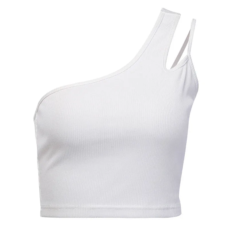 Sleeveless Sling Single Shoulder Cutout Vest top
