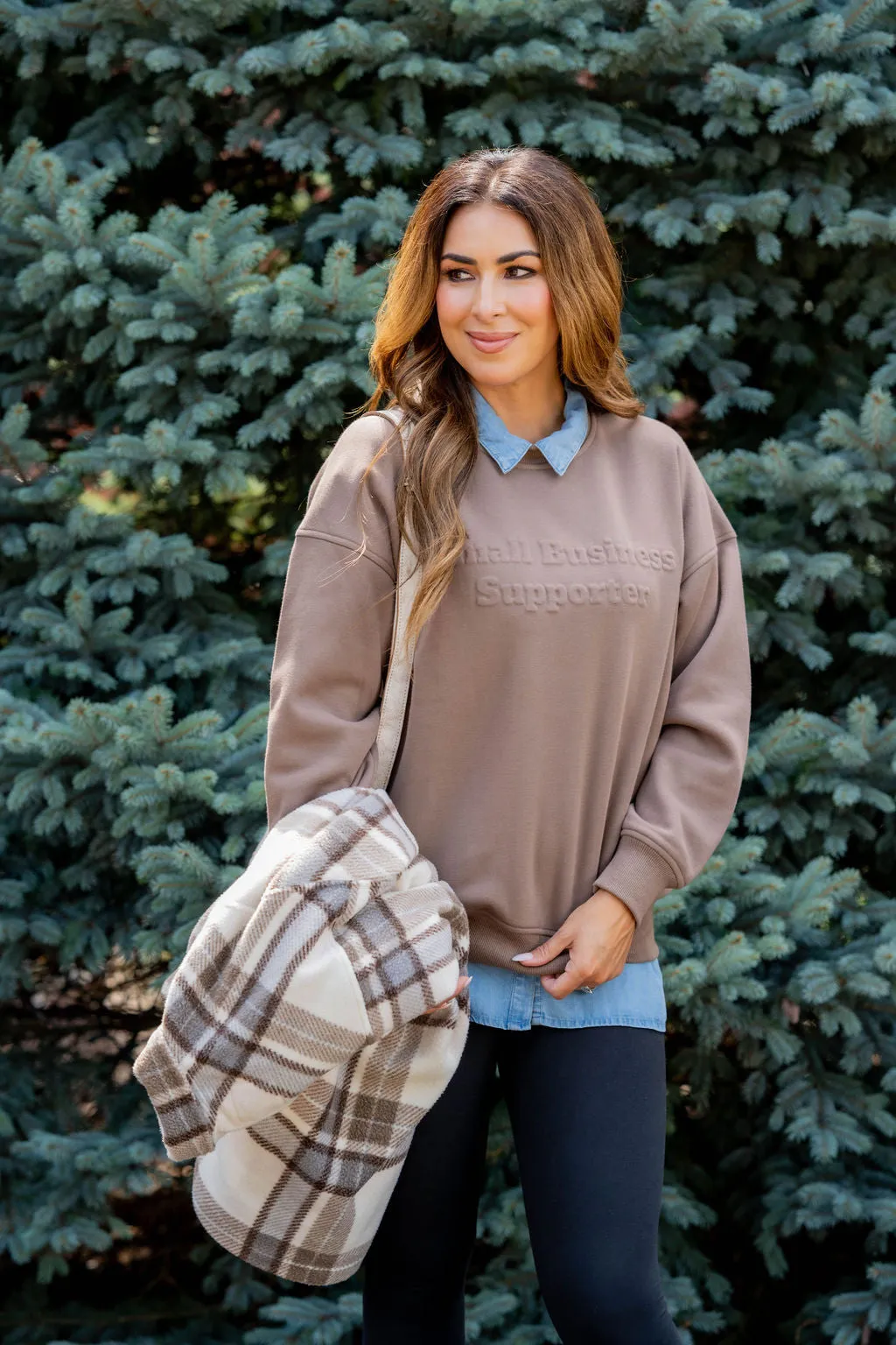 Small Business Supporter Embossed Crewneck