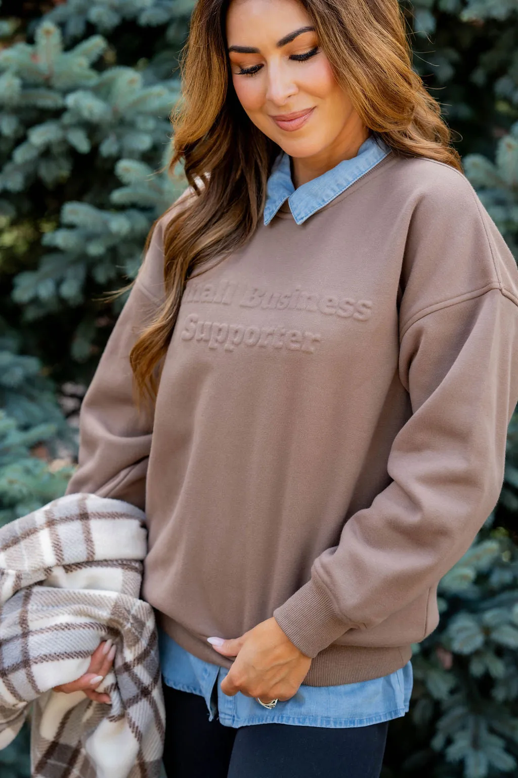 Small Business Supporter Embossed Crewneck