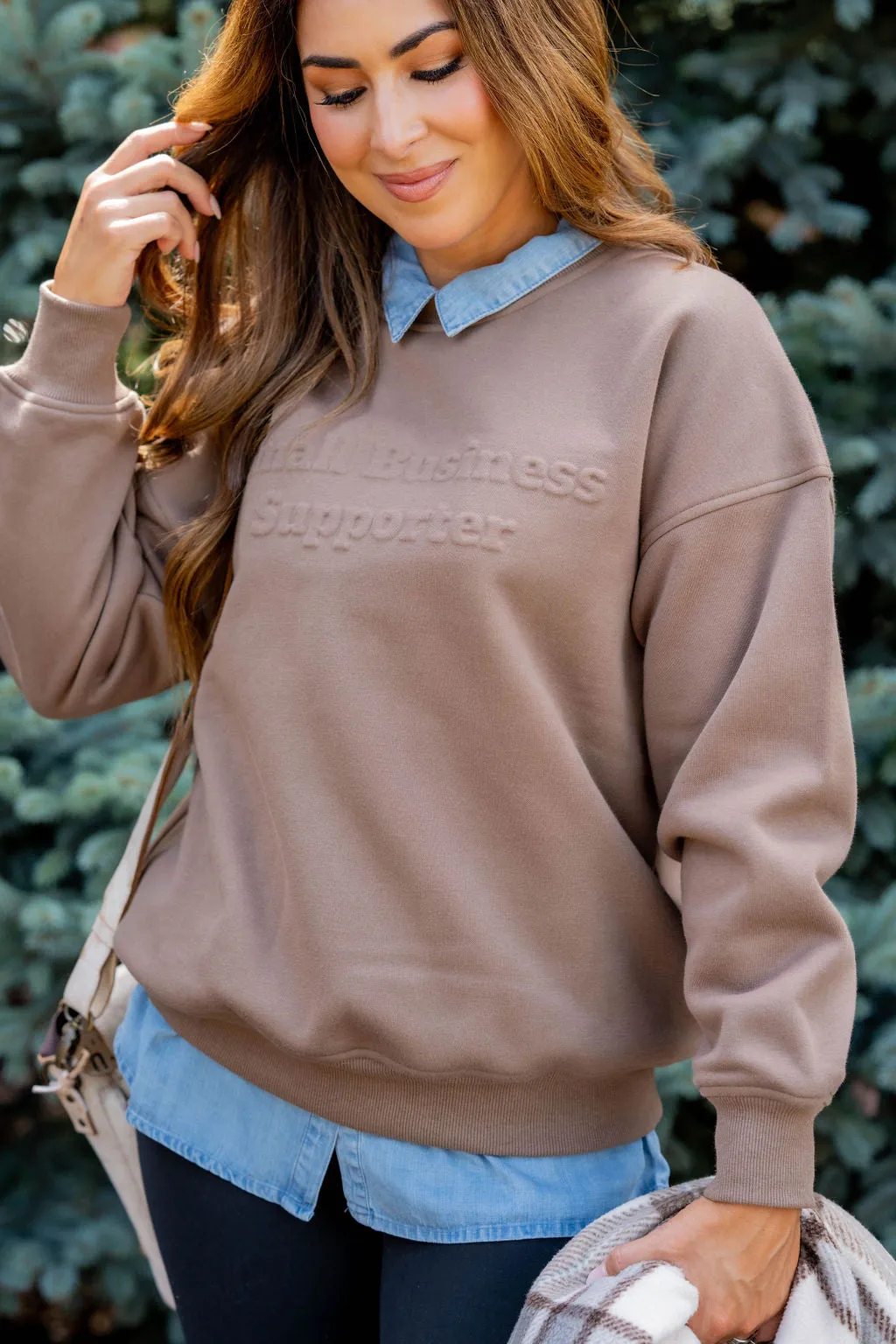 Small Business Supporter Embossed Crewneck