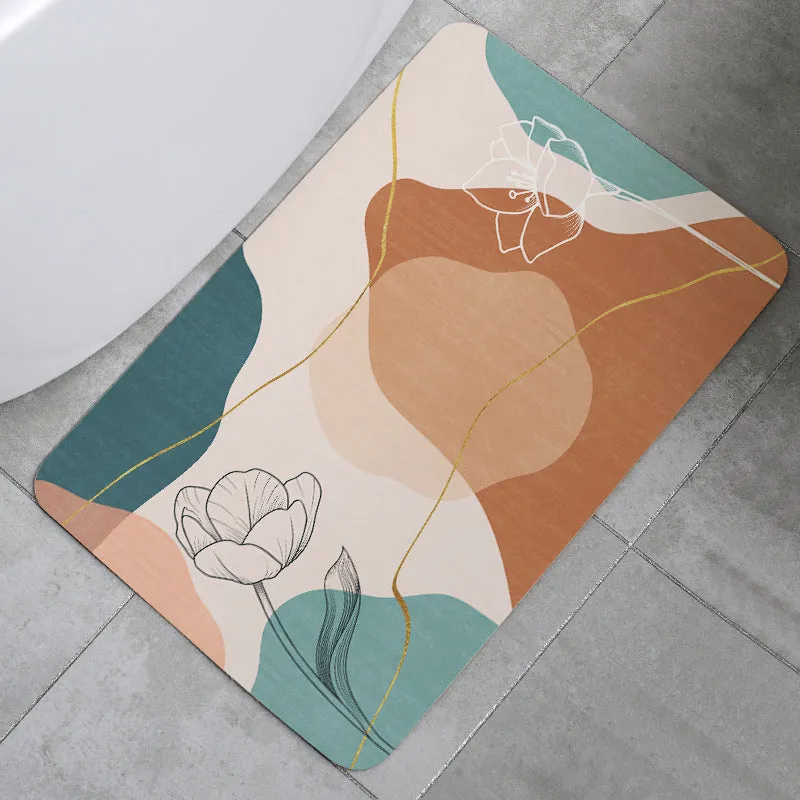 Soft Diatomaceous Earth Non-Slip Bath Mat-Lotus