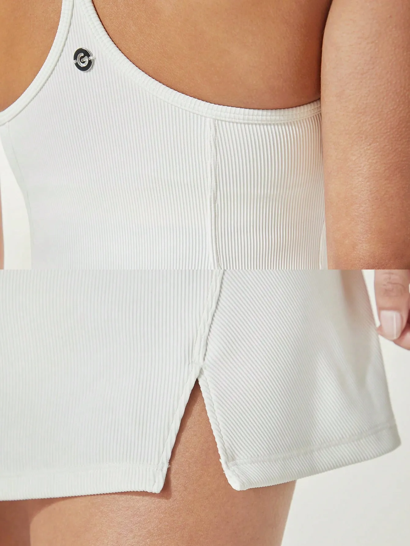 Square Up Ribbed Vest Solid Activewear Mini Dress