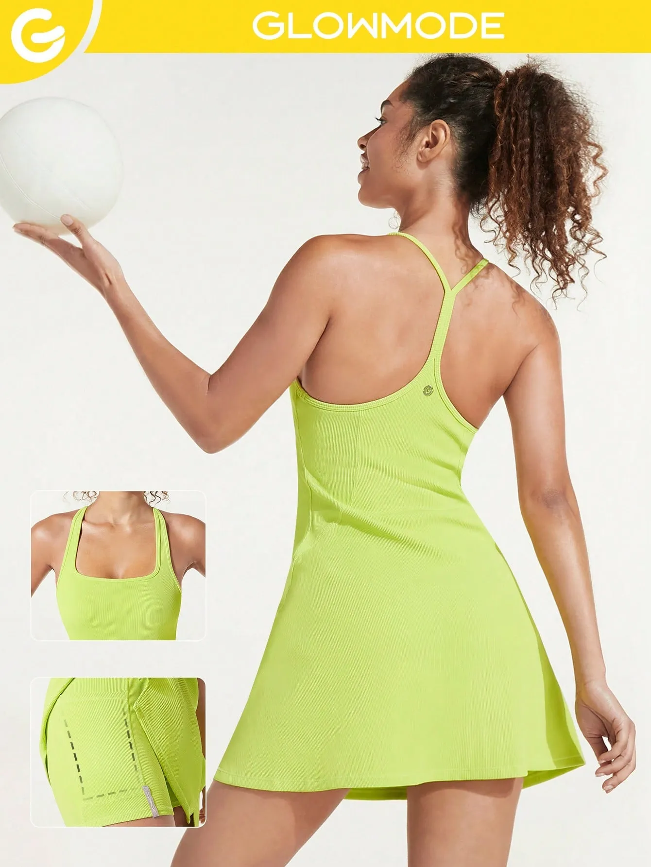 Square Up Ribbed Vest Solid Activewear Mini Dress