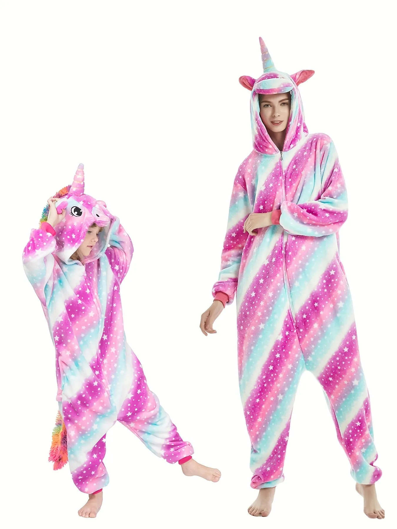 Sweet Girls Unicorn Style Zip Jumpsuit Cute Romper For Fall Party Halloween Gift Mardi Gras