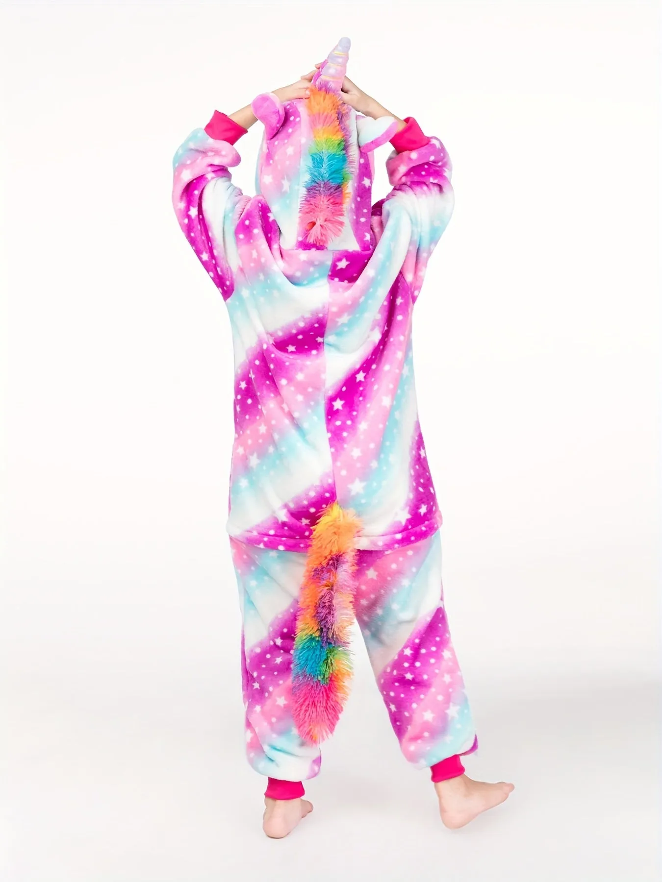 Sweet Girls Unicorn Style Zip Jumpsuit Cute Romper For Fall Party Halloween Gift Mardi Gras
