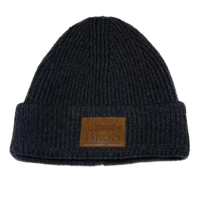 Thorne Bros Leather Patch Knit Beanie