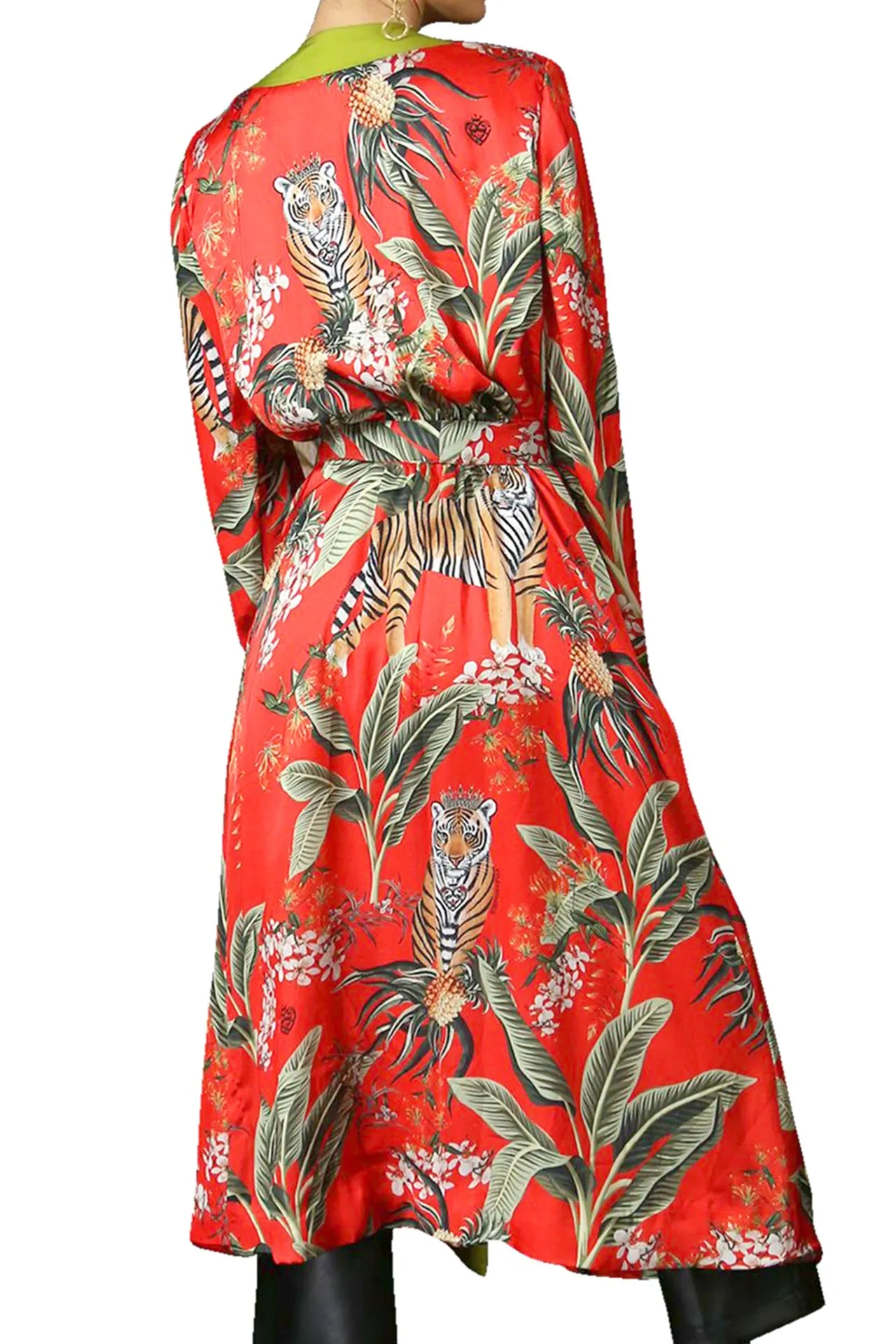 Tiger Print Belted Robe