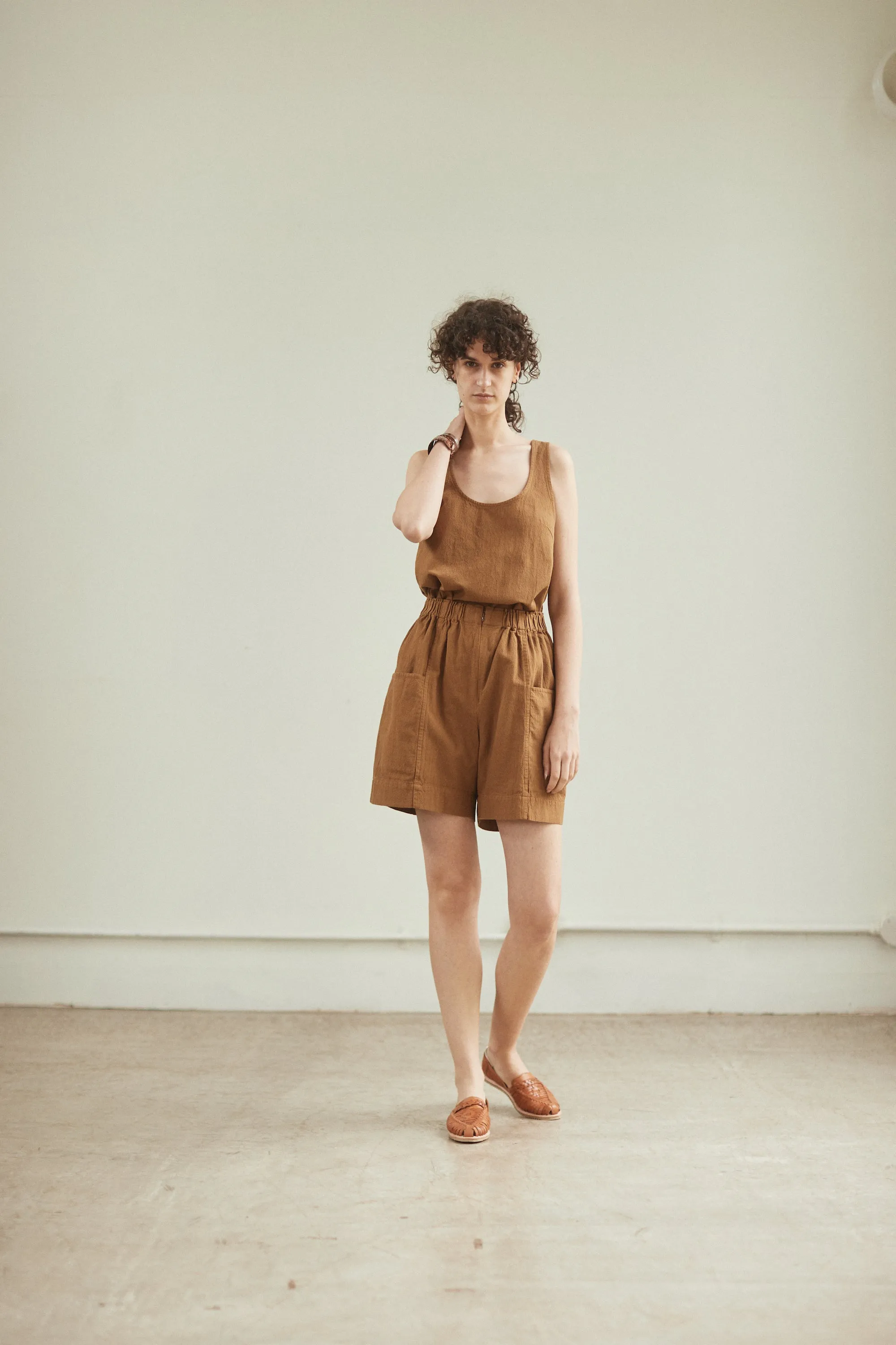 Twill No Sleeve Top