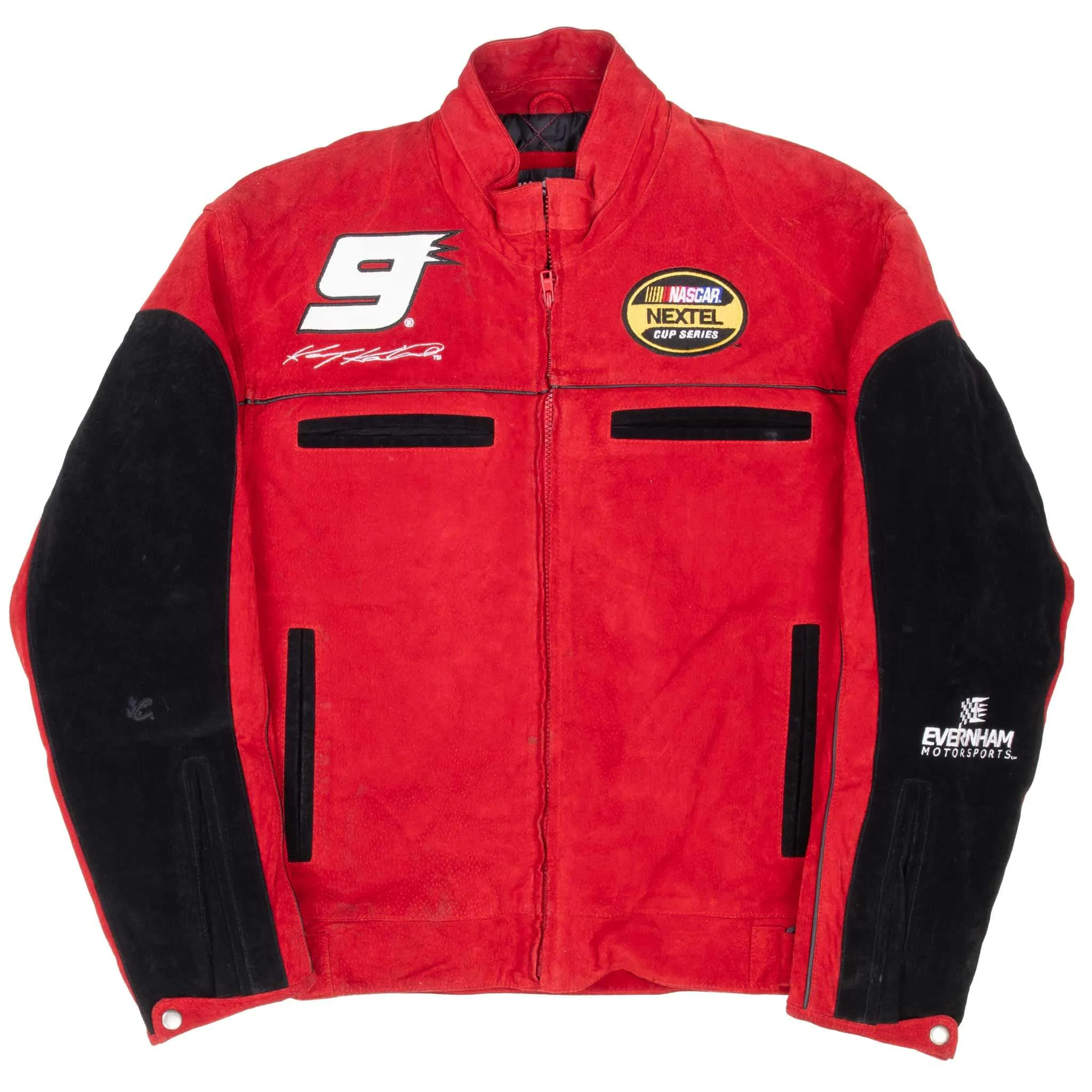 VINTAGE NASCAR KASEY KAHNE #9 DODGE SUEDE JACKET 2000S SMALL