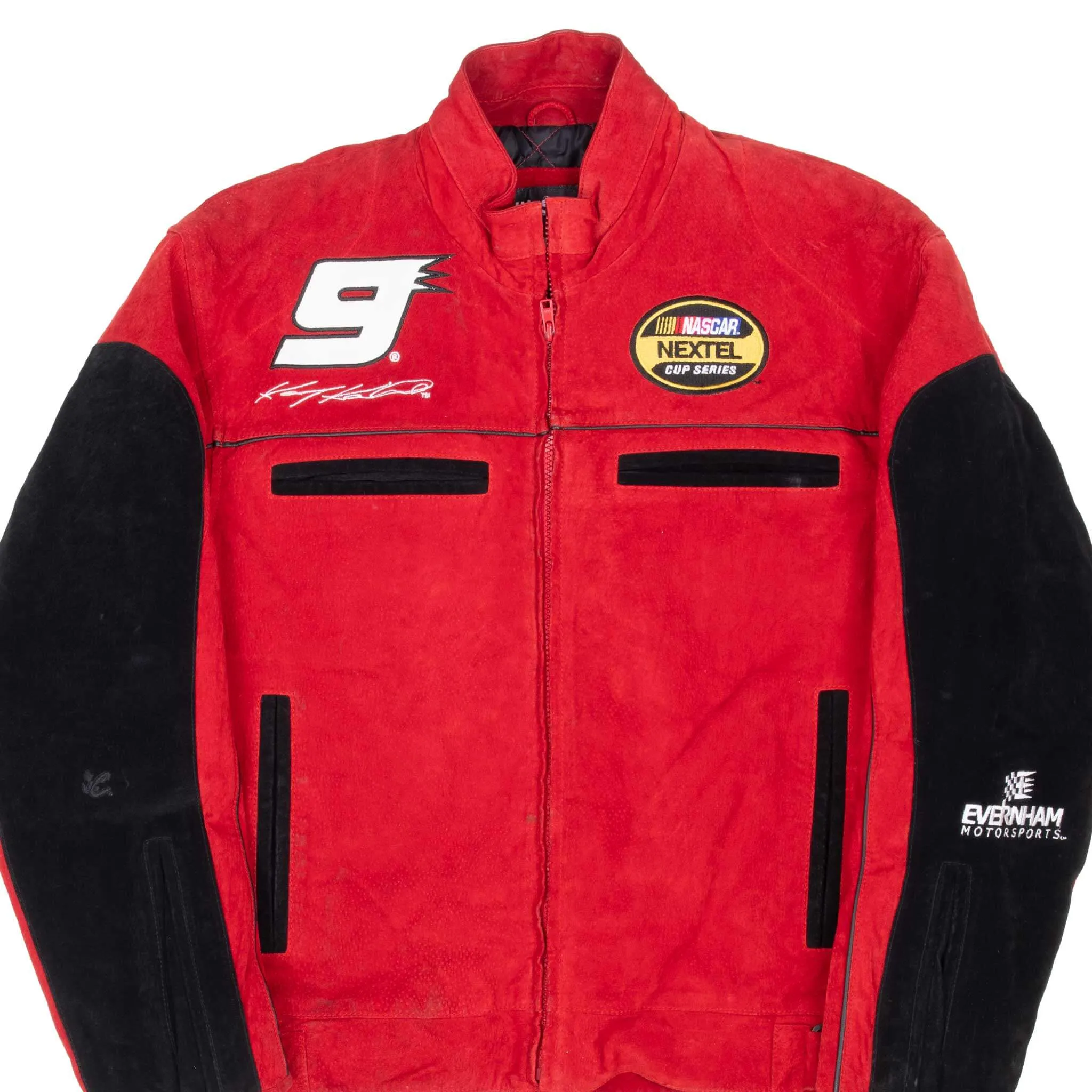 VINTAGE NASCAR KASEY KAHNE #9 DODGE SUEDE JACKET 2000S SMALL
