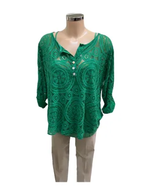 Wendy Burn Out Effect Two Piece Cotton Blouse (2 Colours)