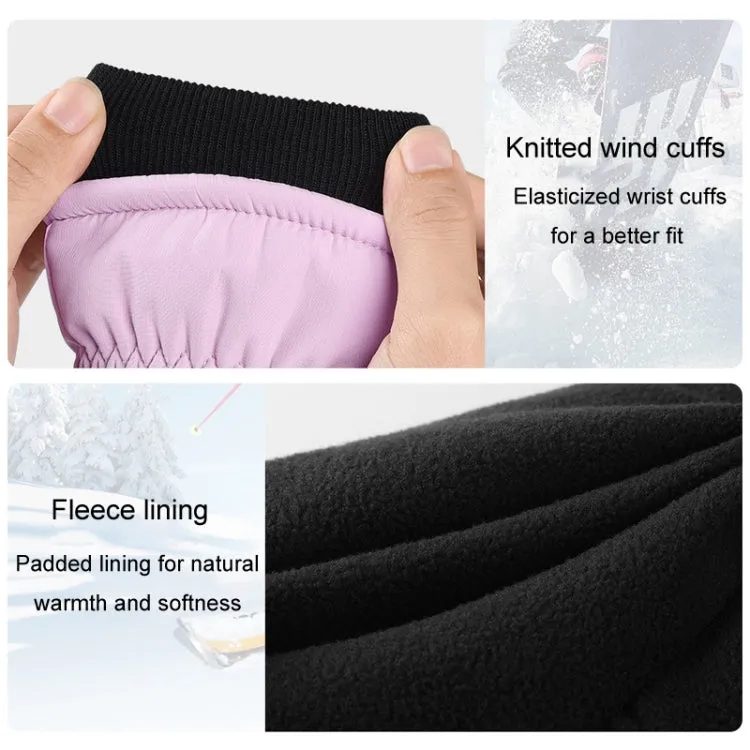 Winter Padded Ski Gloves Outdoor Windproof Warm Sports Gloves, Size: S(White)