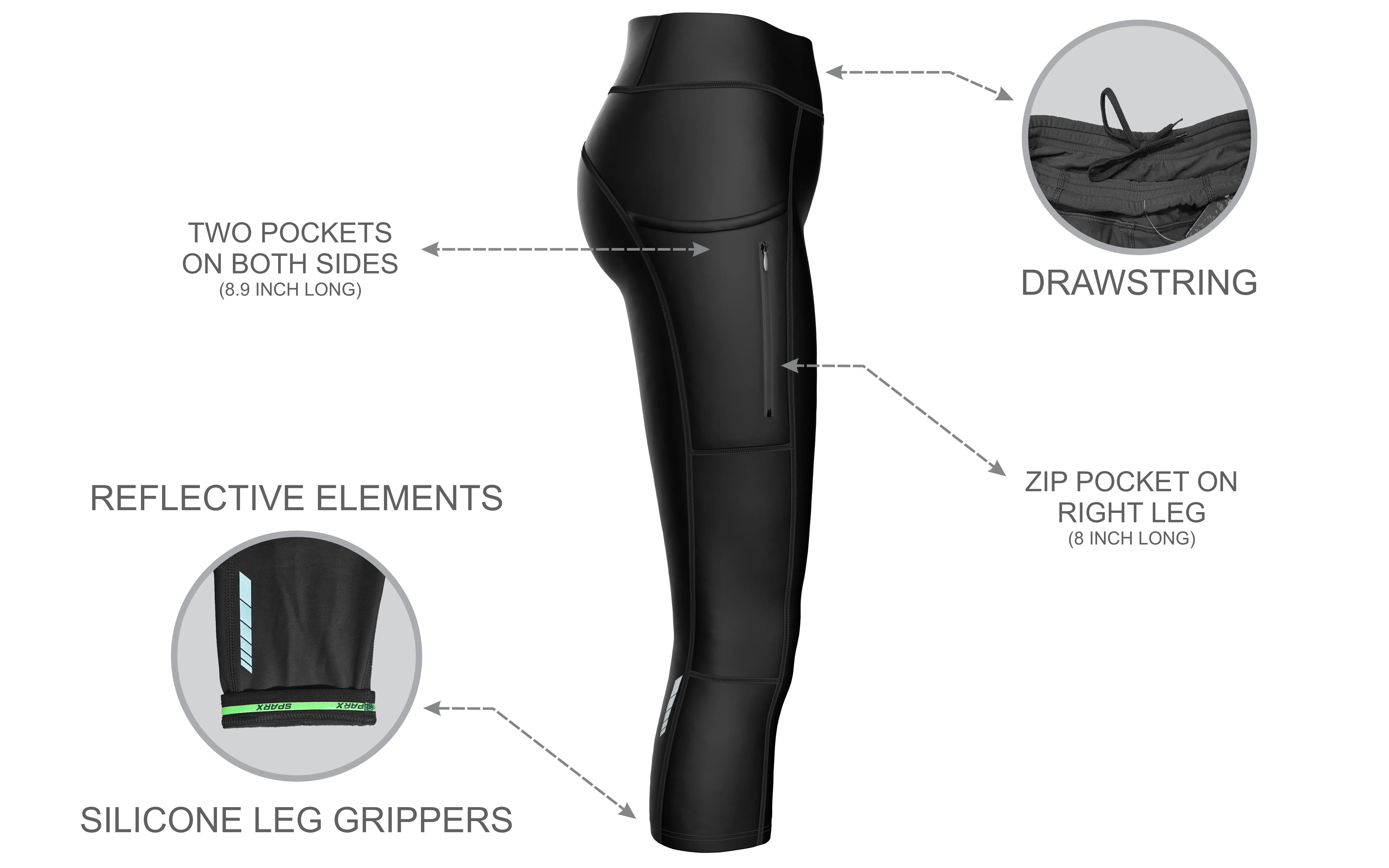 Women Black Cycling Tights