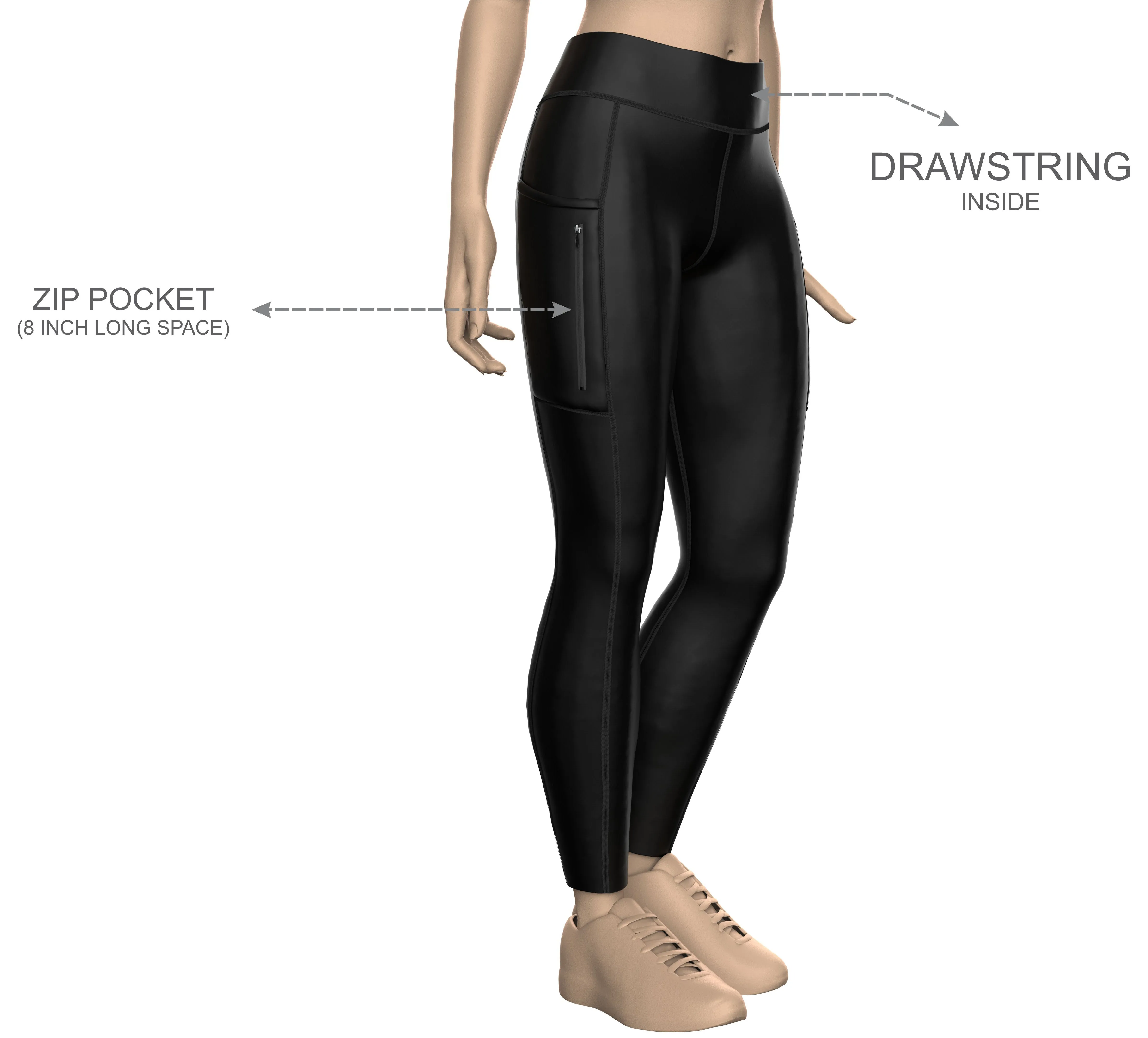 Women Black Running Tights