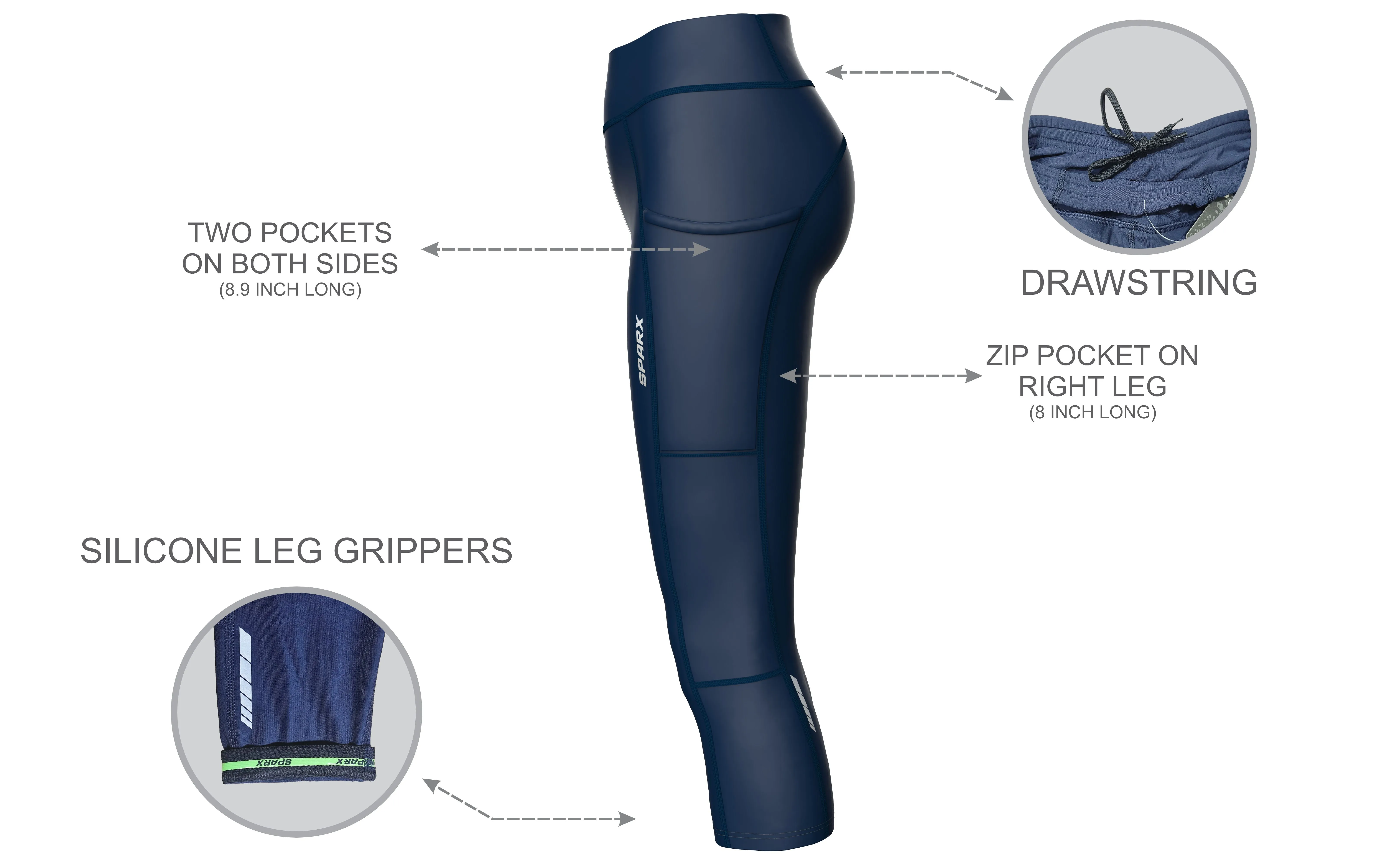 Women Navy Cycling Tights