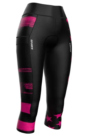 Women Pink Flag Cycling Tights