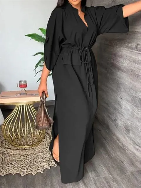 Women Solid Color Dress 3XL B-71142