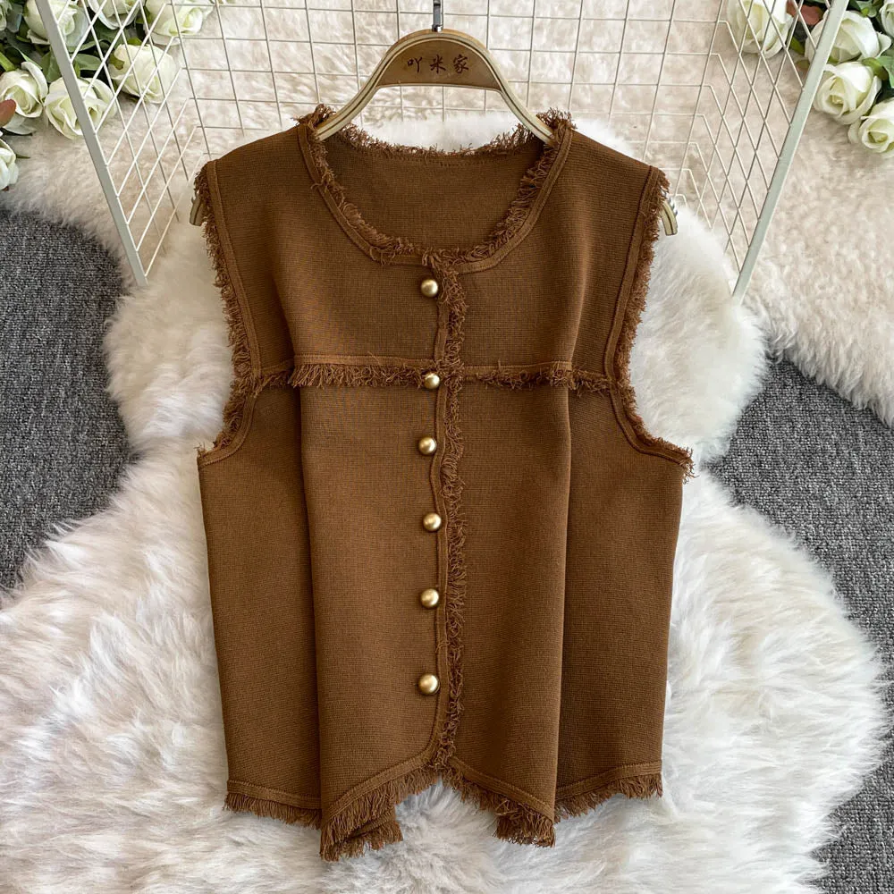 Woolen Vest&Sweater Dress Vintage 2Pcs