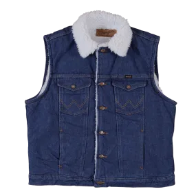 Wrangler Men's Sherpa Lined Prewashed Denim Vest