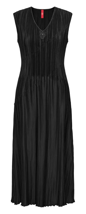YAYING Pleated Waist-Cinched Dress