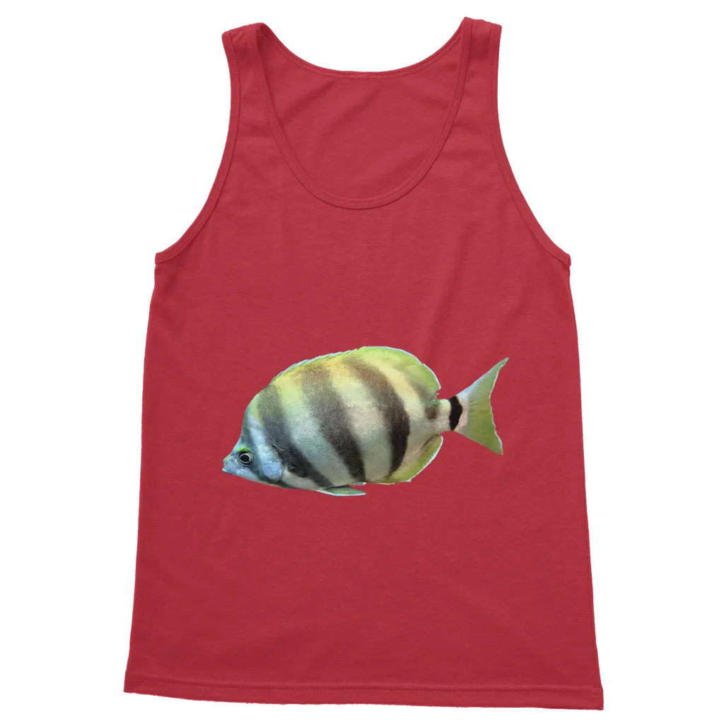 Yellow and White Fish Classic Adult Vest Top